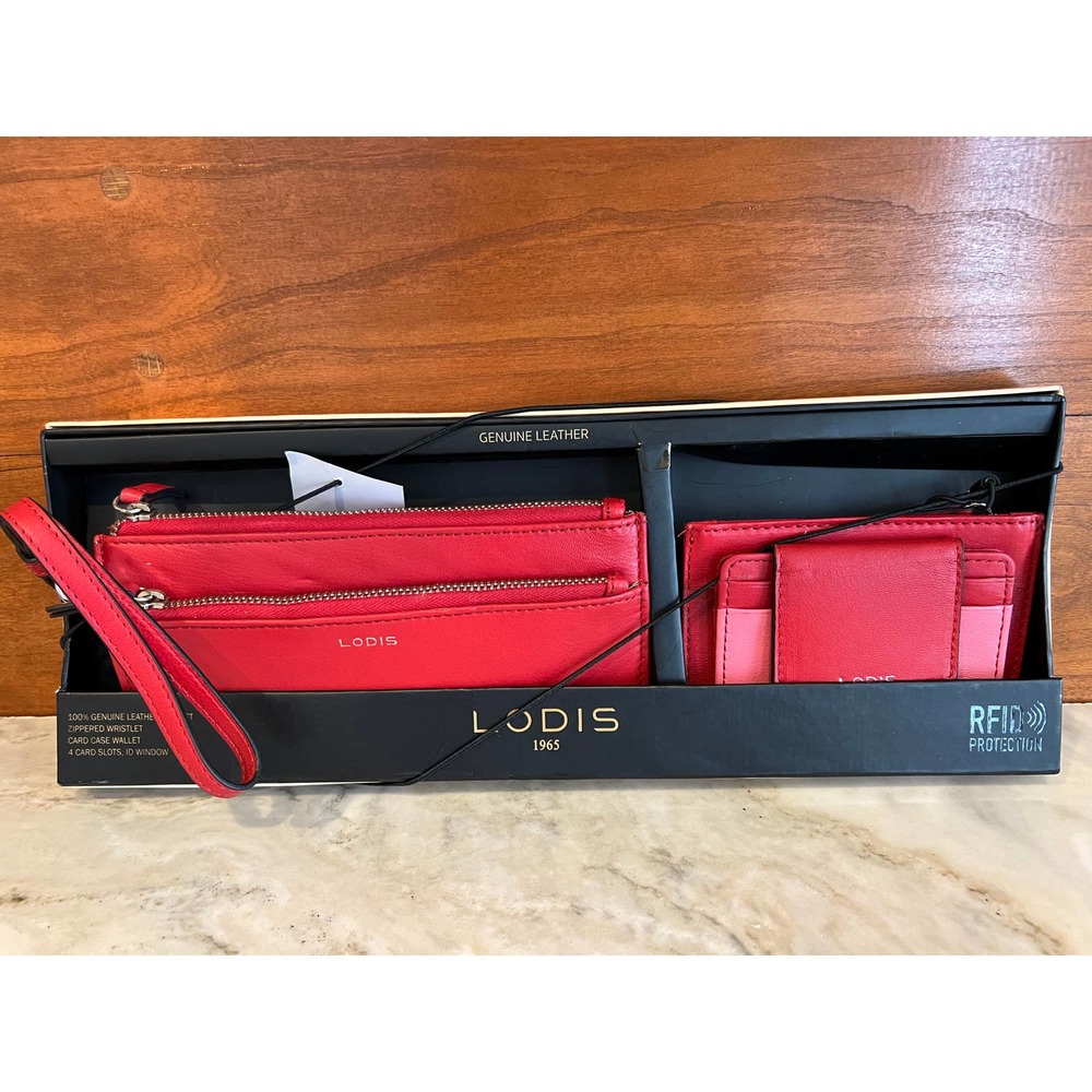 NWT LODIS Red Wristlet & Wallet Gift Set